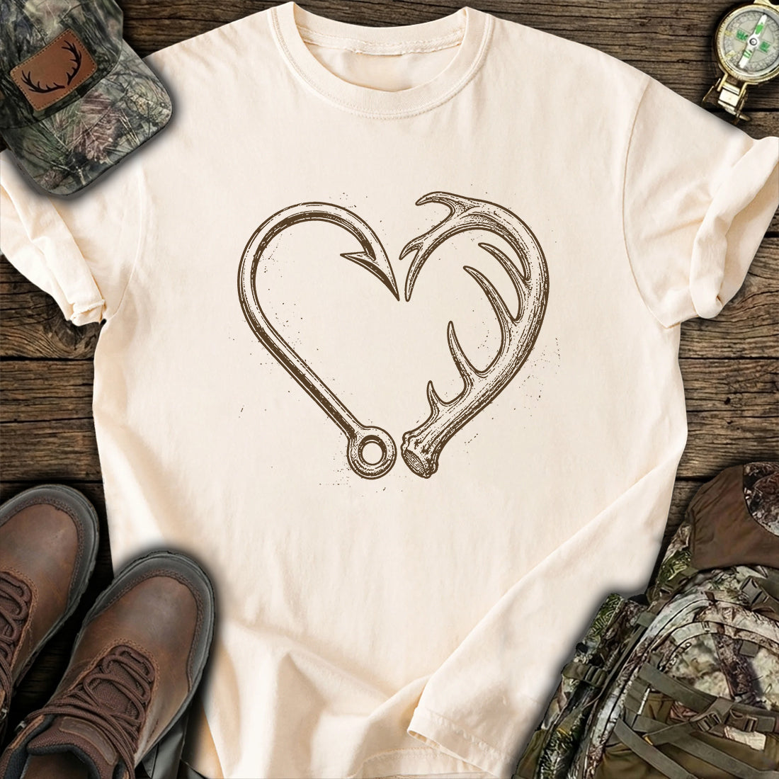 Deer Hook Heart T-Shirt product image 6
