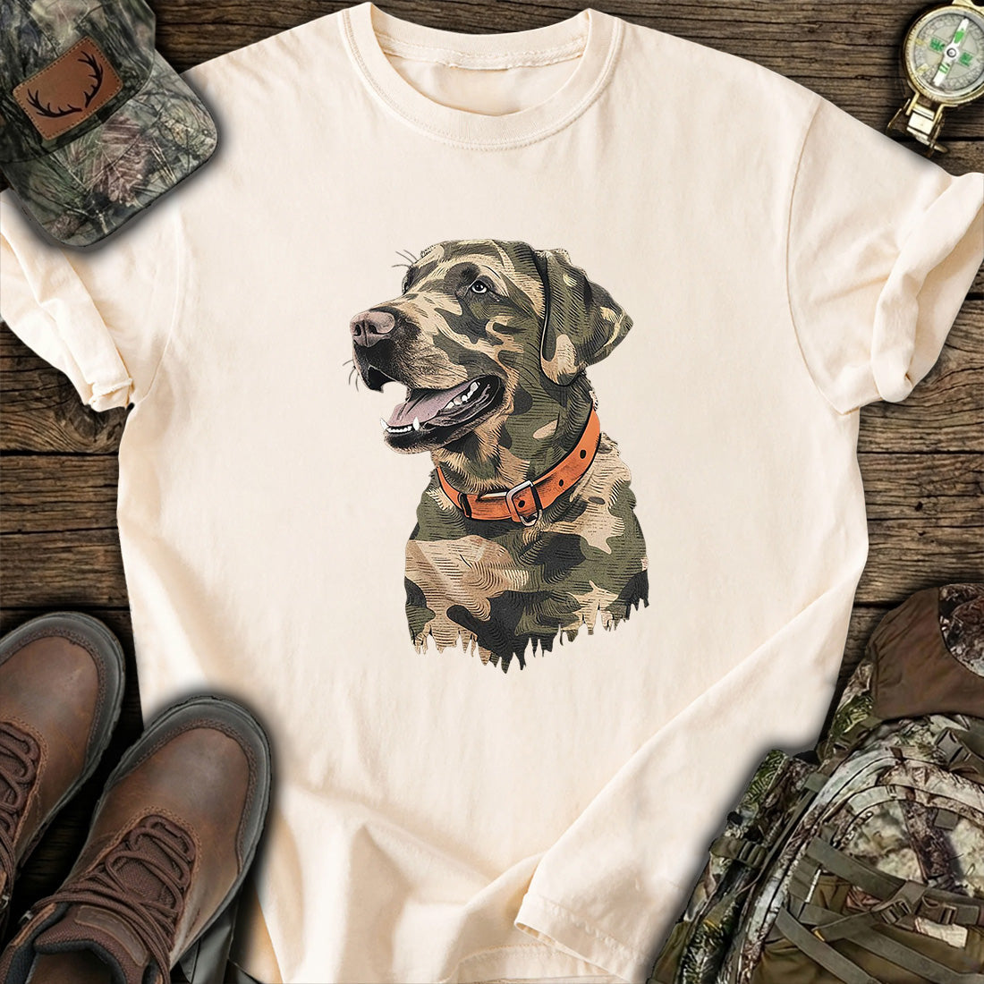 Camo Hunting Dog T-Shirt product image 5
