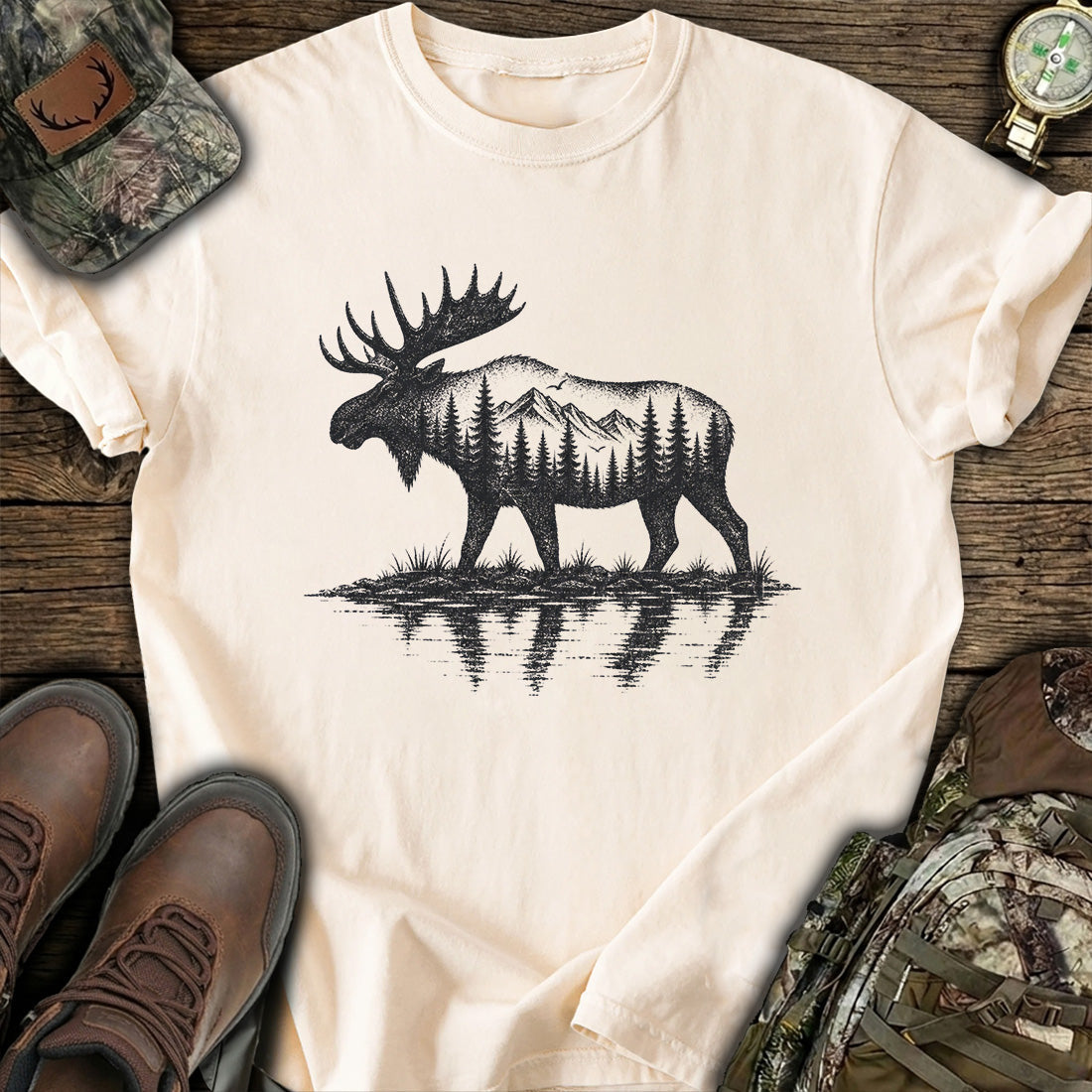 Vintage Moose Forest T-Shirt product image 5