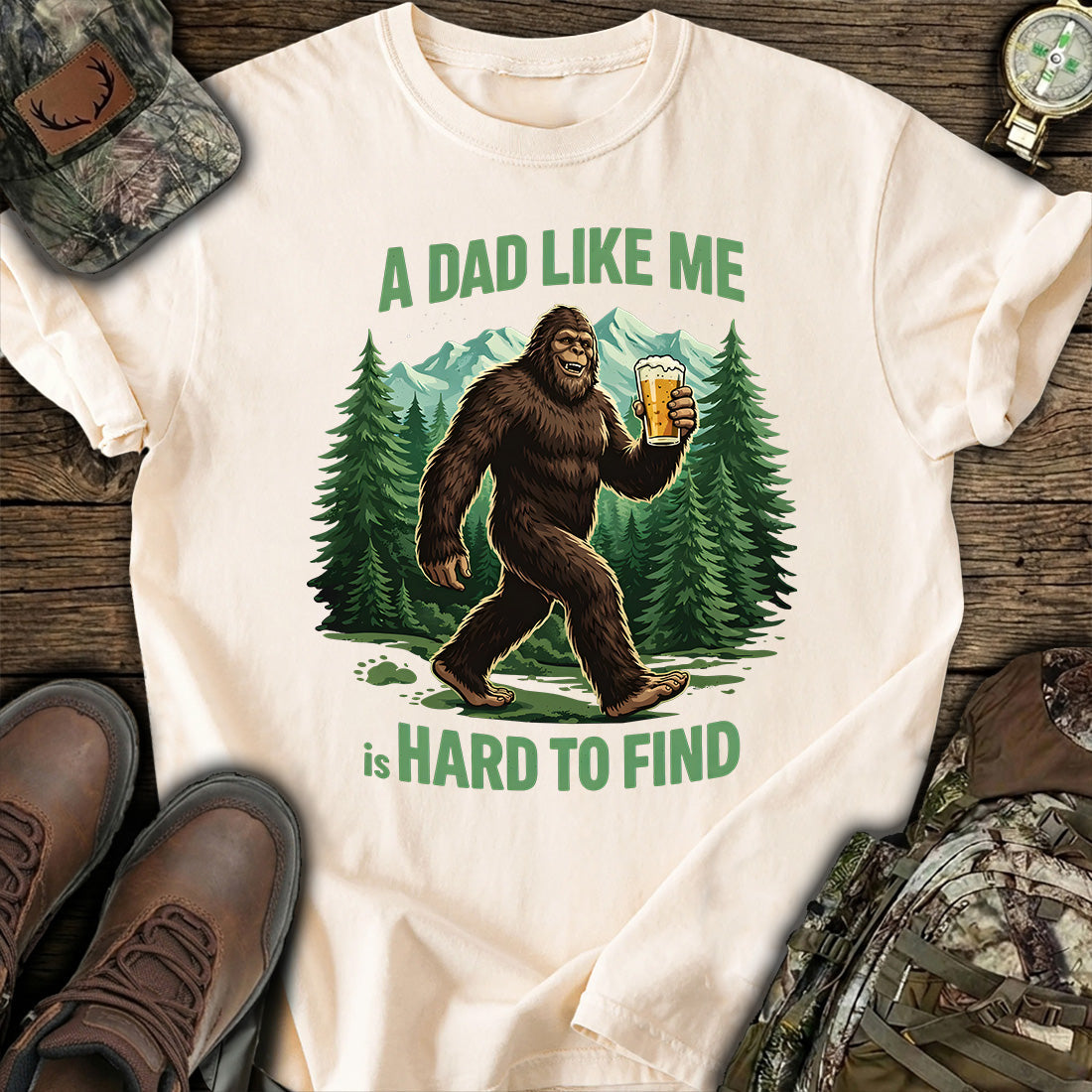 Funny Bigfoot Beer Dad T-Shirt product image 6