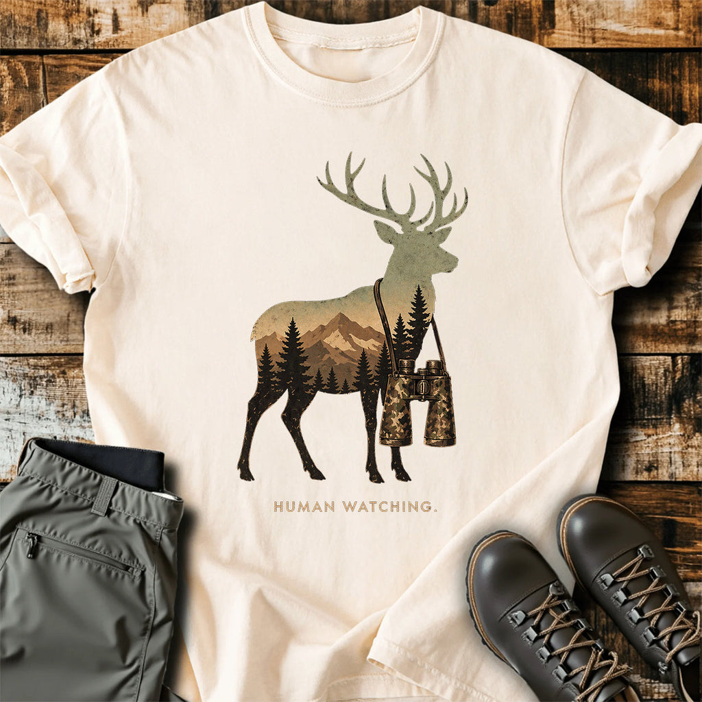 Deer Hunter Human Watching T-Shirt product image 4