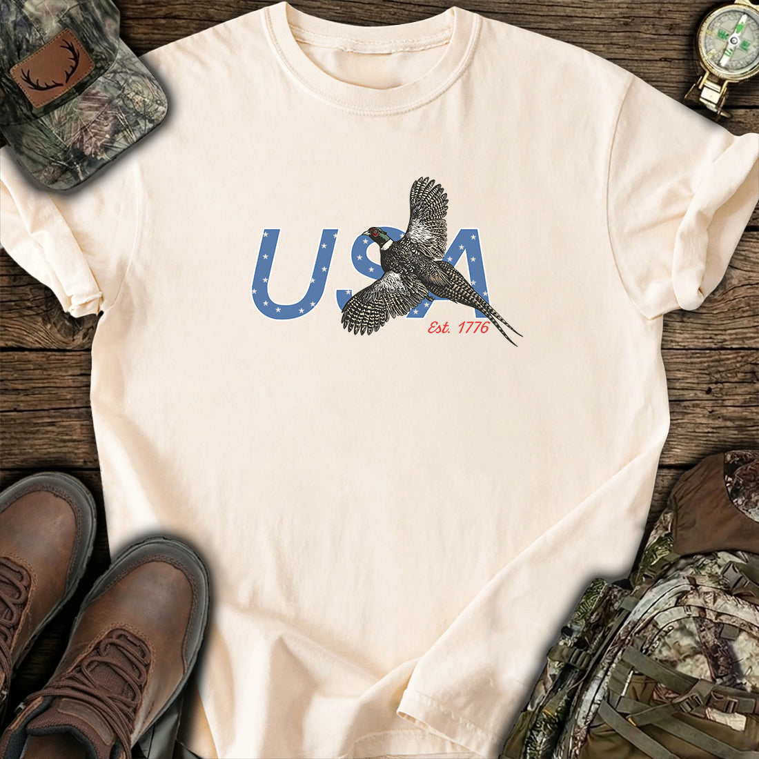 USA Pheasant Hunting T-Shirt product image 6