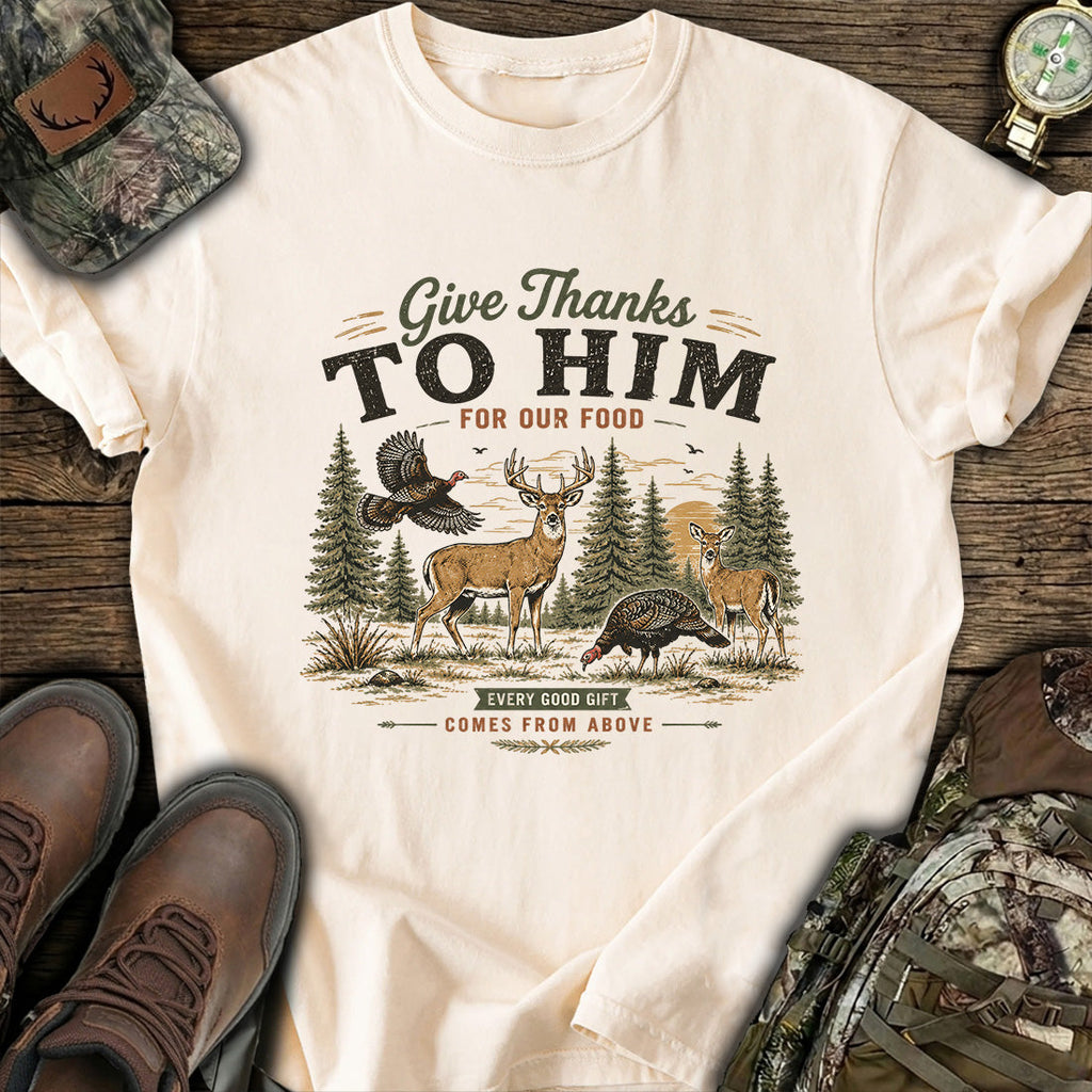 Give Thanks To Him Hunting Deer T-Shirt product image 6
