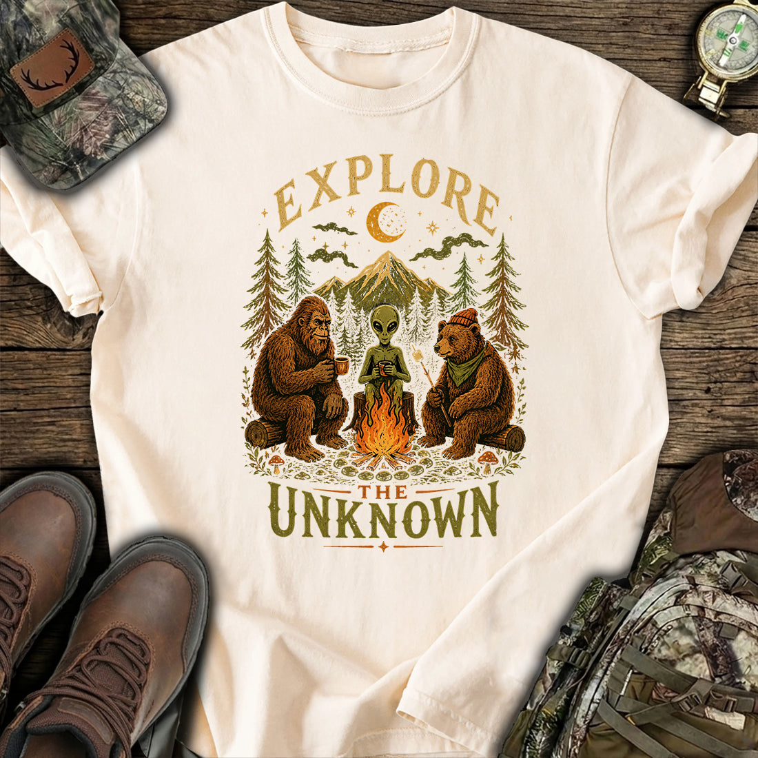 Bigfoot Alien Camp T-Shirt product image 5