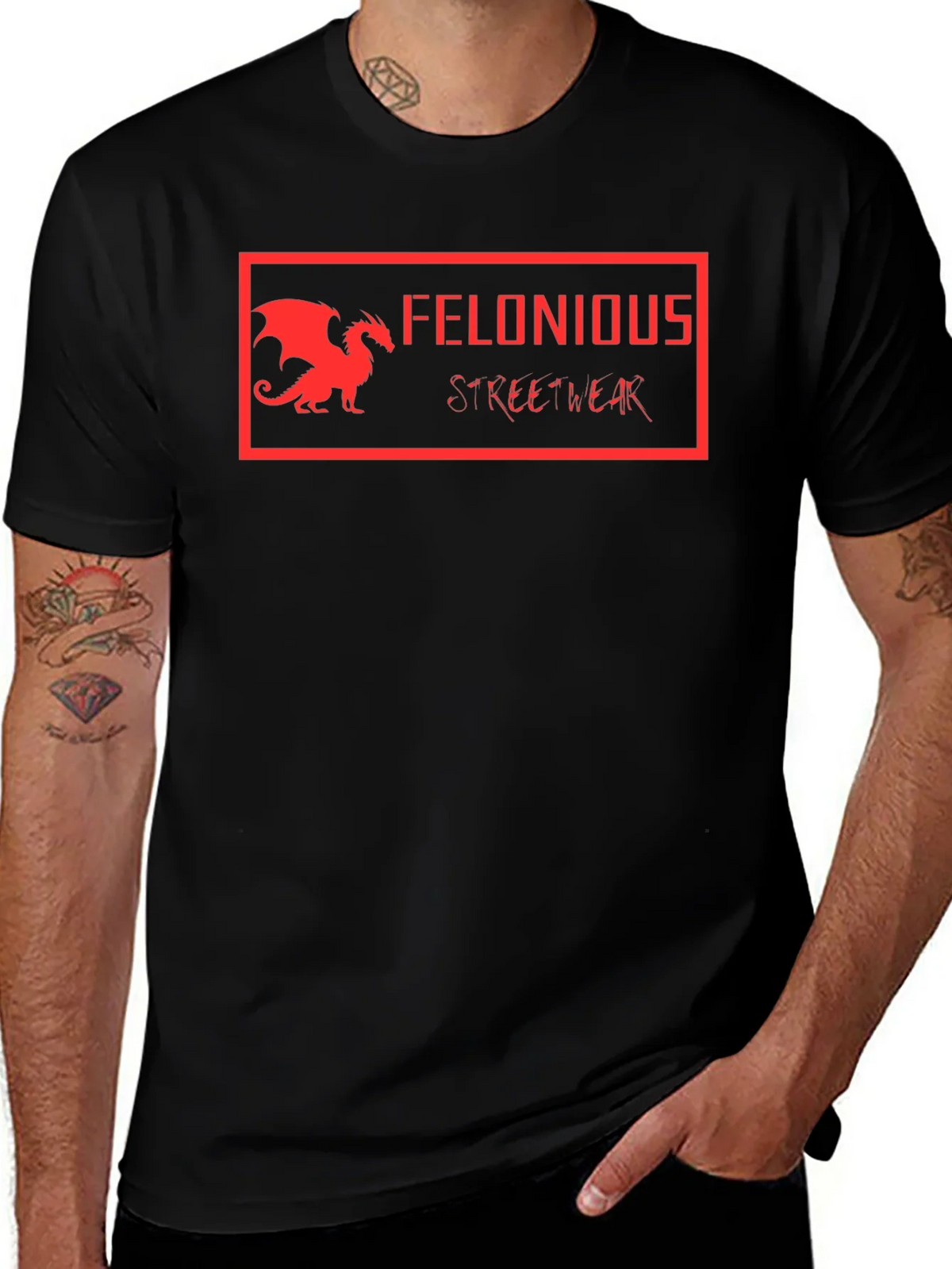 Felonious Streetwear Black Graphic Tee product image 1