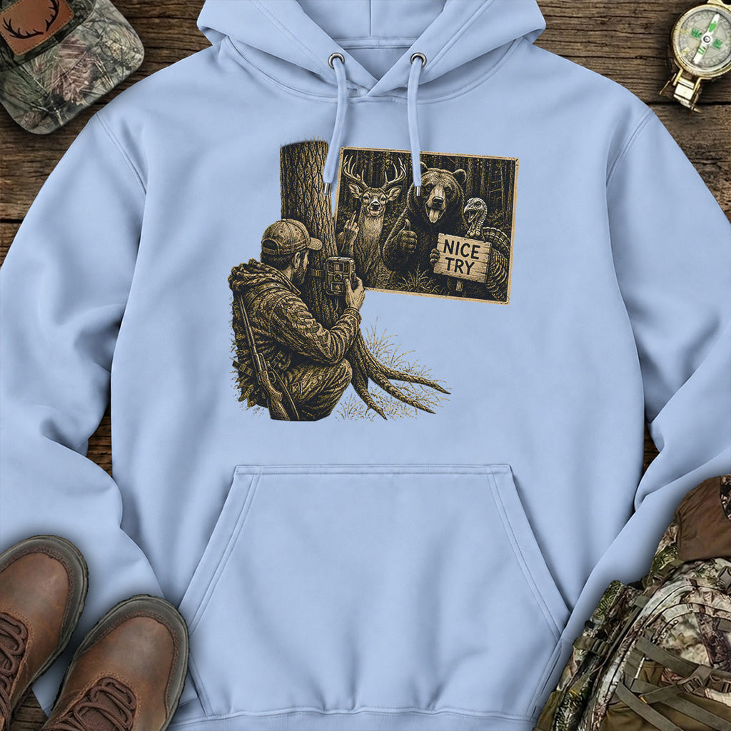 Nice Try Hunting Prank Hoodie product image 5