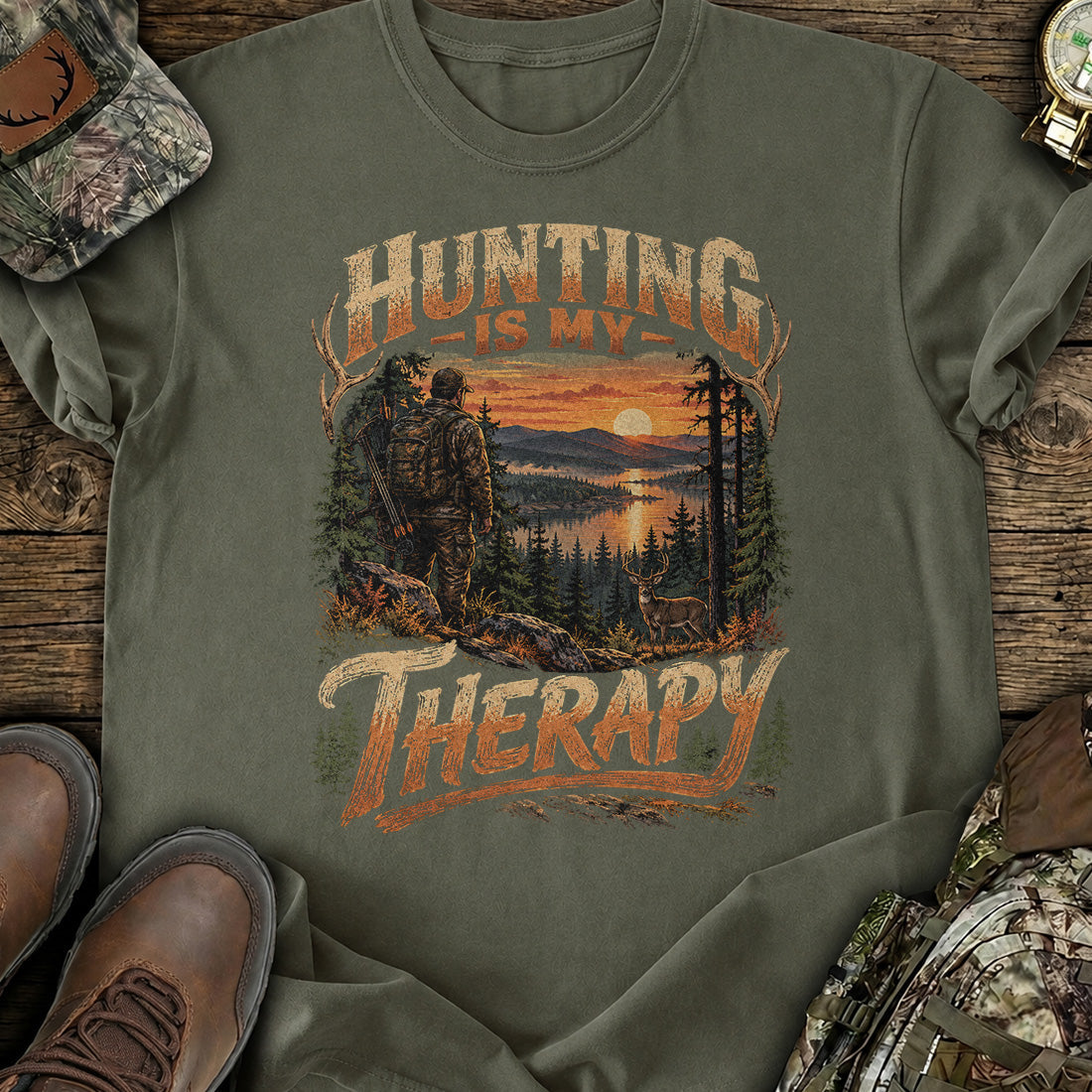 Hunting Is My Therapy T-Shirt product image 3