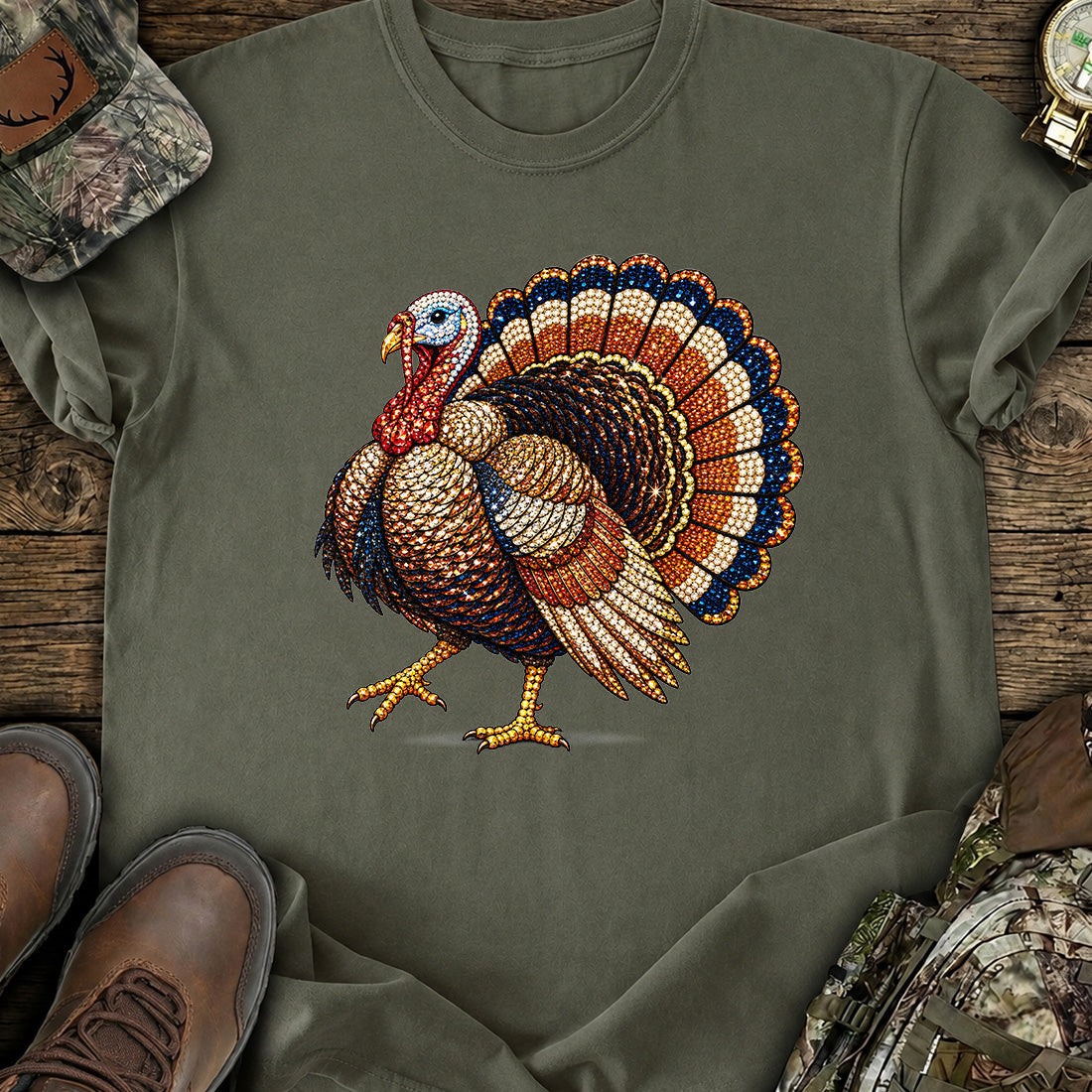 Majestic Turkey Bling T-Shirt product image 5