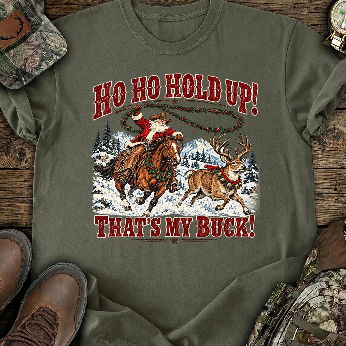 Cowboy Santa Buck T-Shirt product image 5