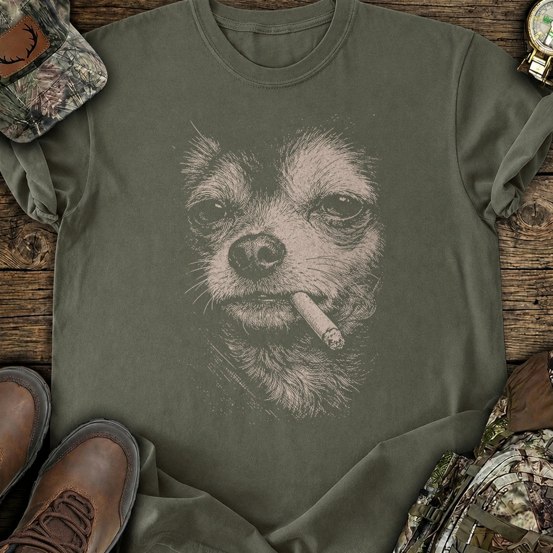 Rebel Chihuahua Smoking T-Shirt product image 3