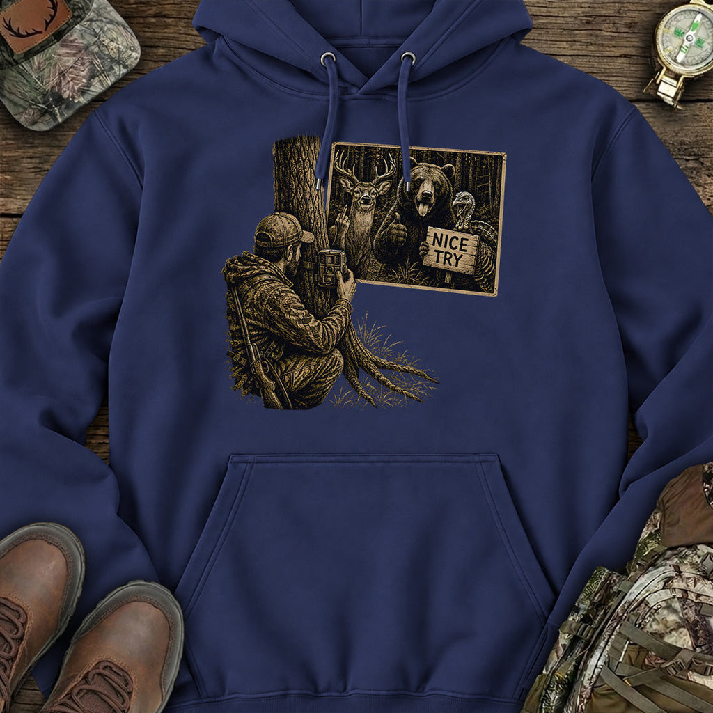 Nice Try Hunting Prank Hoodie product image 6