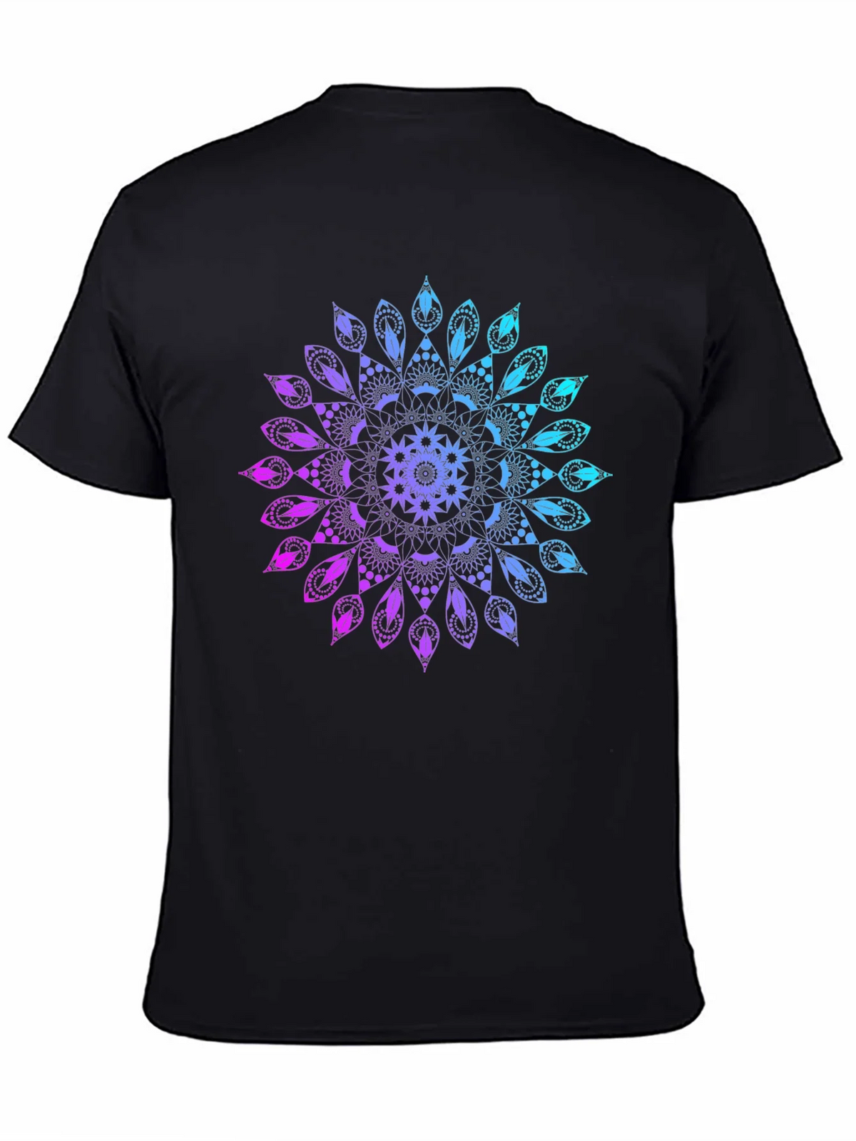 Mandala Gradient Graphic Black T-Shirt product image 4
