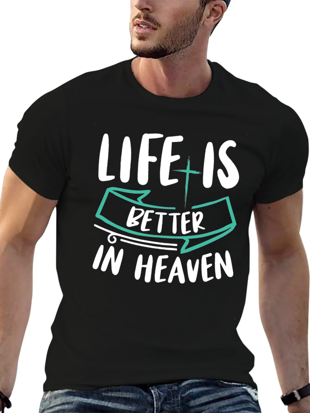 Life is Better in Heaven Graphic T-Shirt product image 6