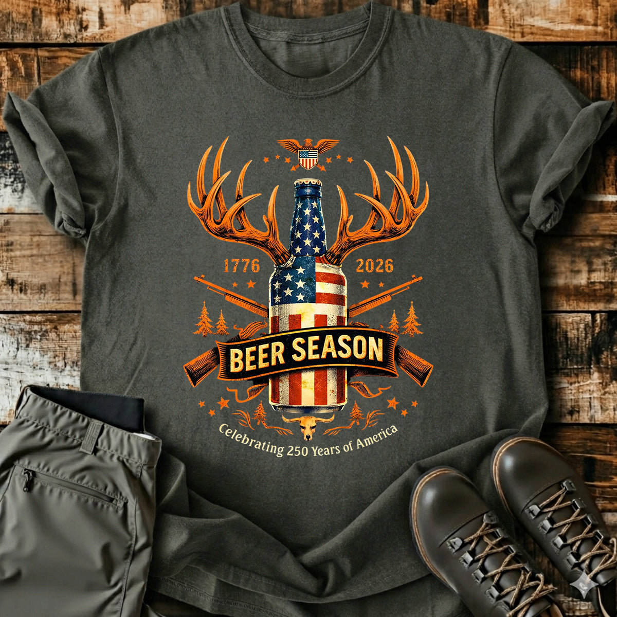 Beer Season USA Hunting T-Shirt product image 6