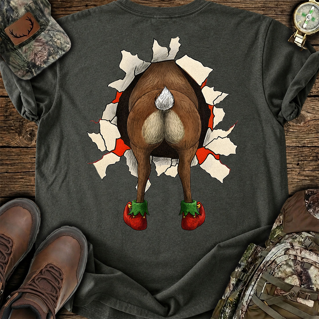 Reindeer Elf Peek T-Shirt product image 14