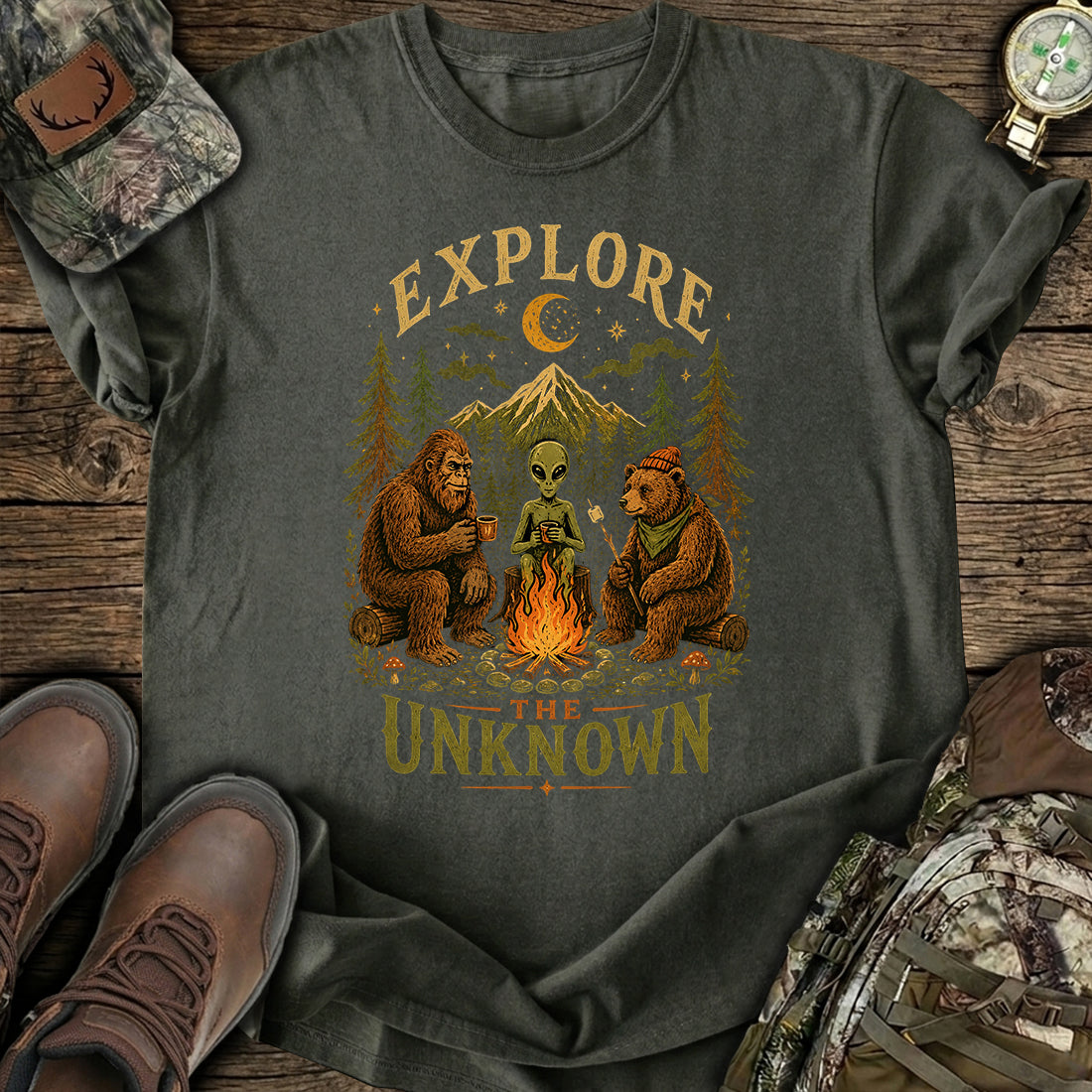 Bigfoot Alien Camp T-Shirt product image 6