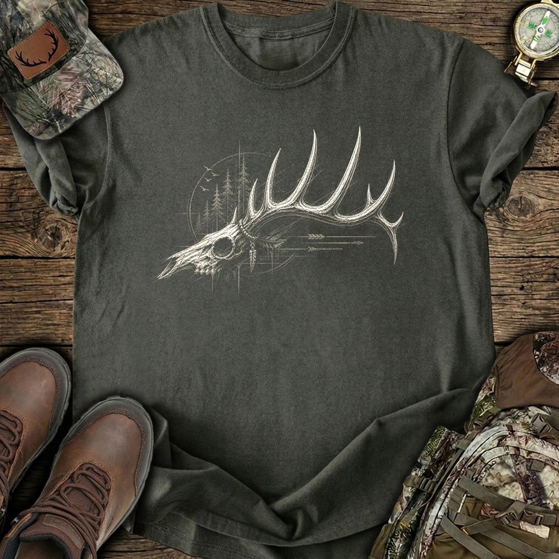 Deer Skull Antler T-Shirt product image 7