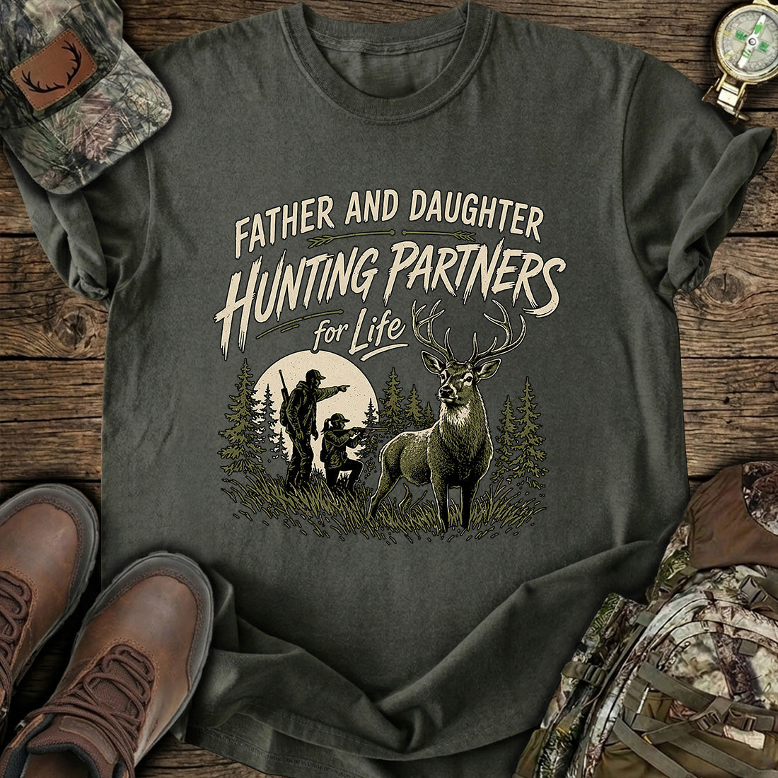 Father Daughter Hunting T-Shirt product image 3