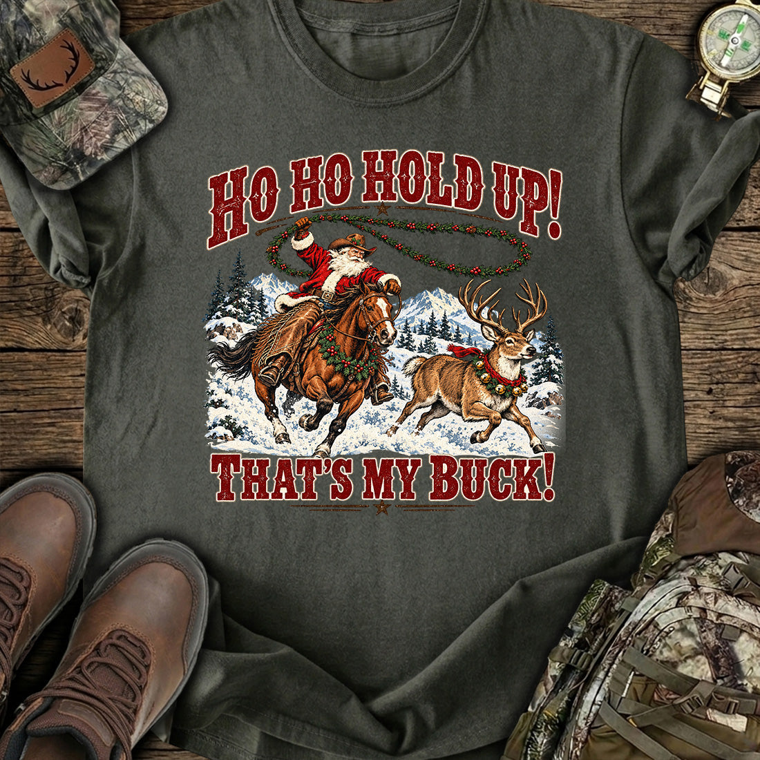 Cowboy Santa Buck T-Shirt product image 6