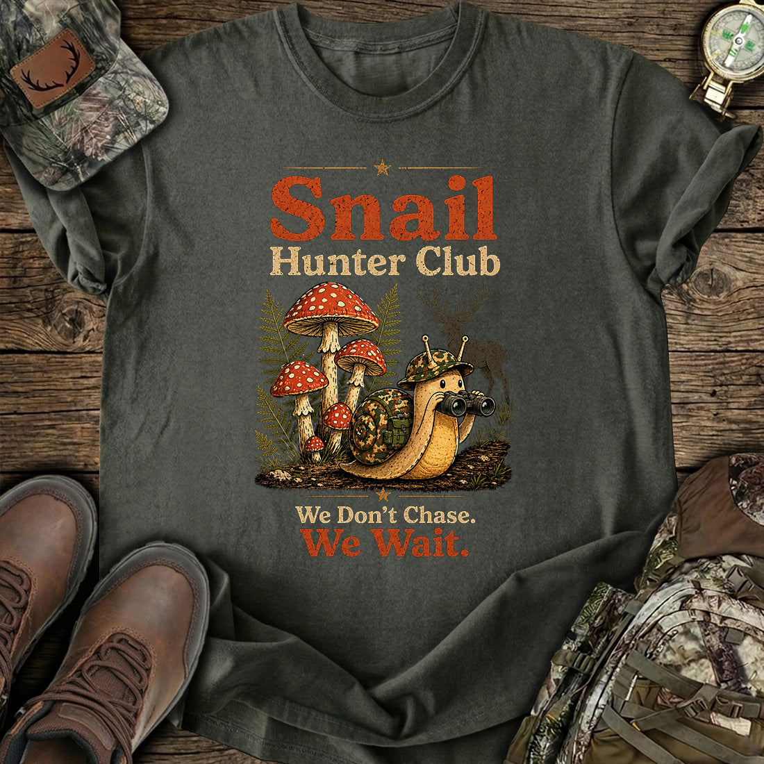 Snail Hunter Club Funny Hunting T-Shirt product image 6