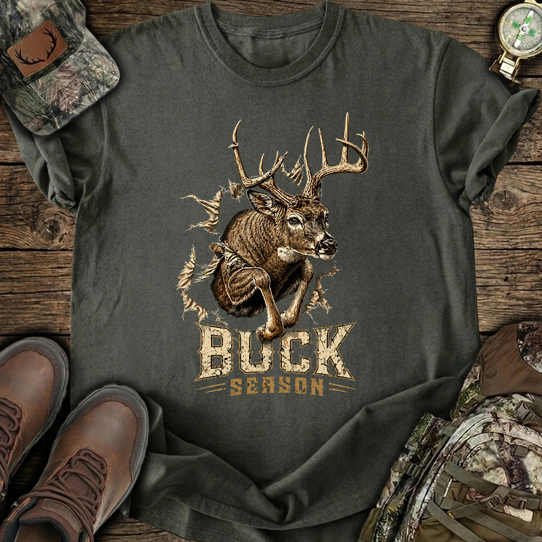 Buck Season Deer Hunting T-Shirt product image 3