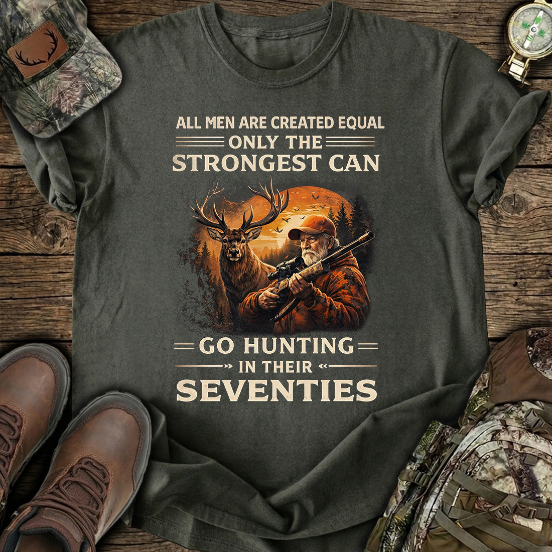 Hunting Seventies Strong Men T-Shirt product image 3