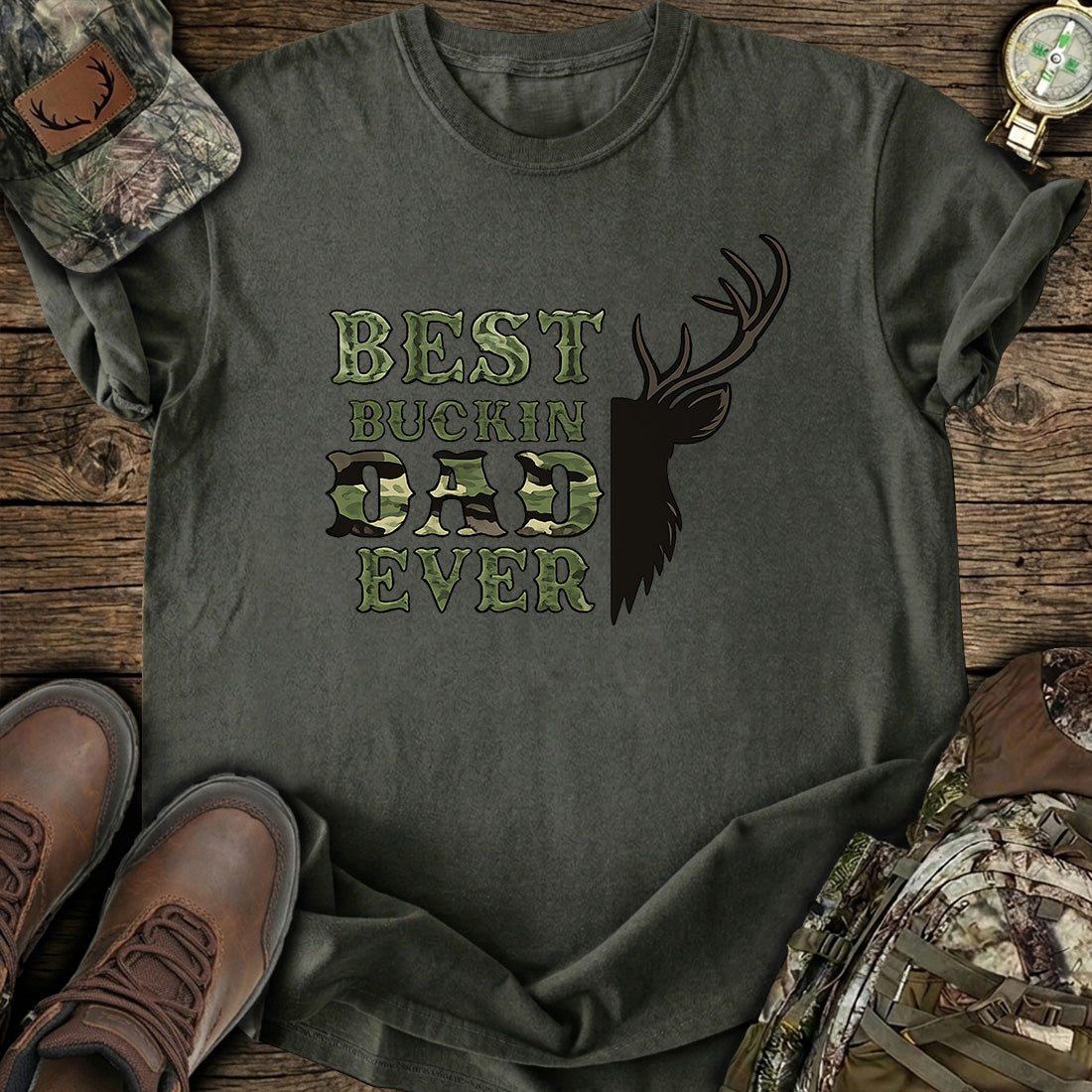 Best Buckin Dad Ever Hunting T-Shirt product image 4