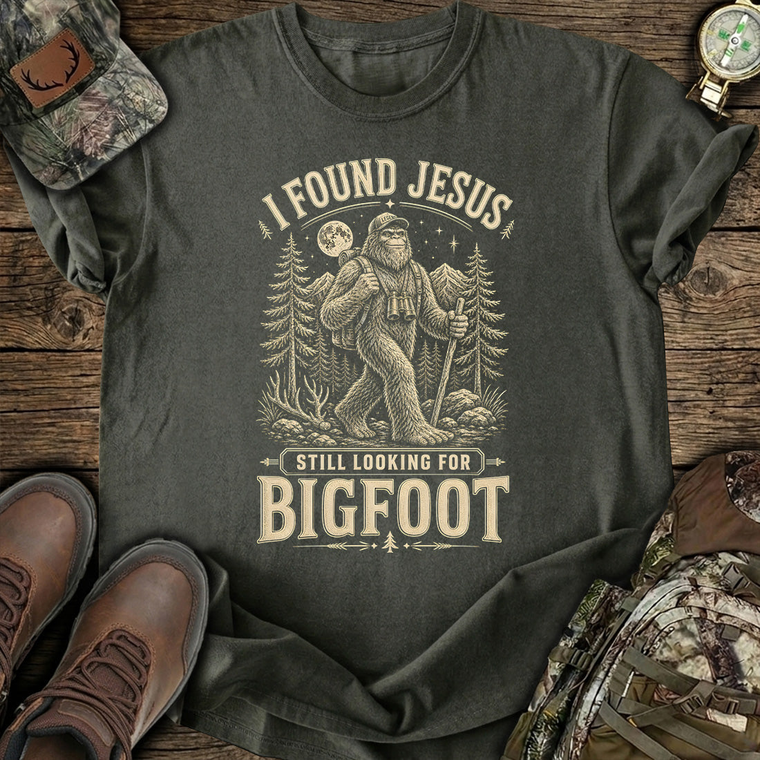 Funny Bigfoot Jesus T-Shirt product image 3