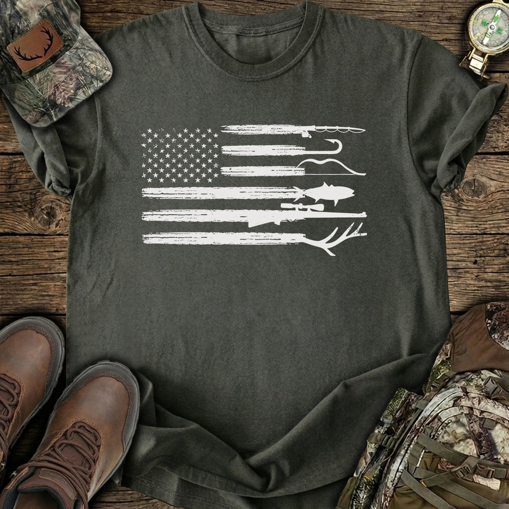 USA Hunting Flag T-Shirt product image 1