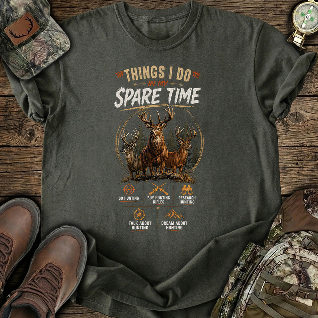 Hunting Spare Time Funny T-Shirt product image 3