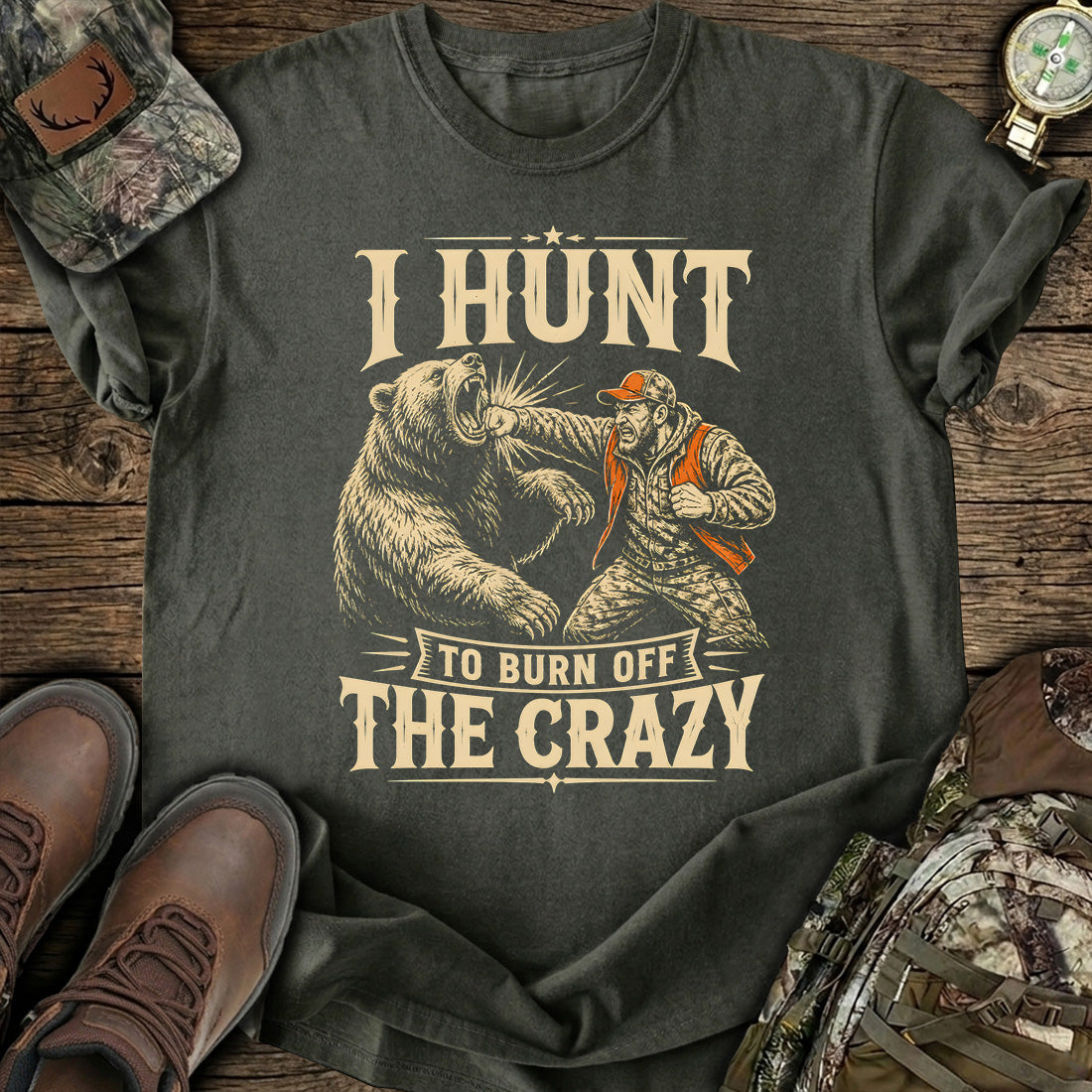 I Hunt Bear Funny T-Shirt product image 6