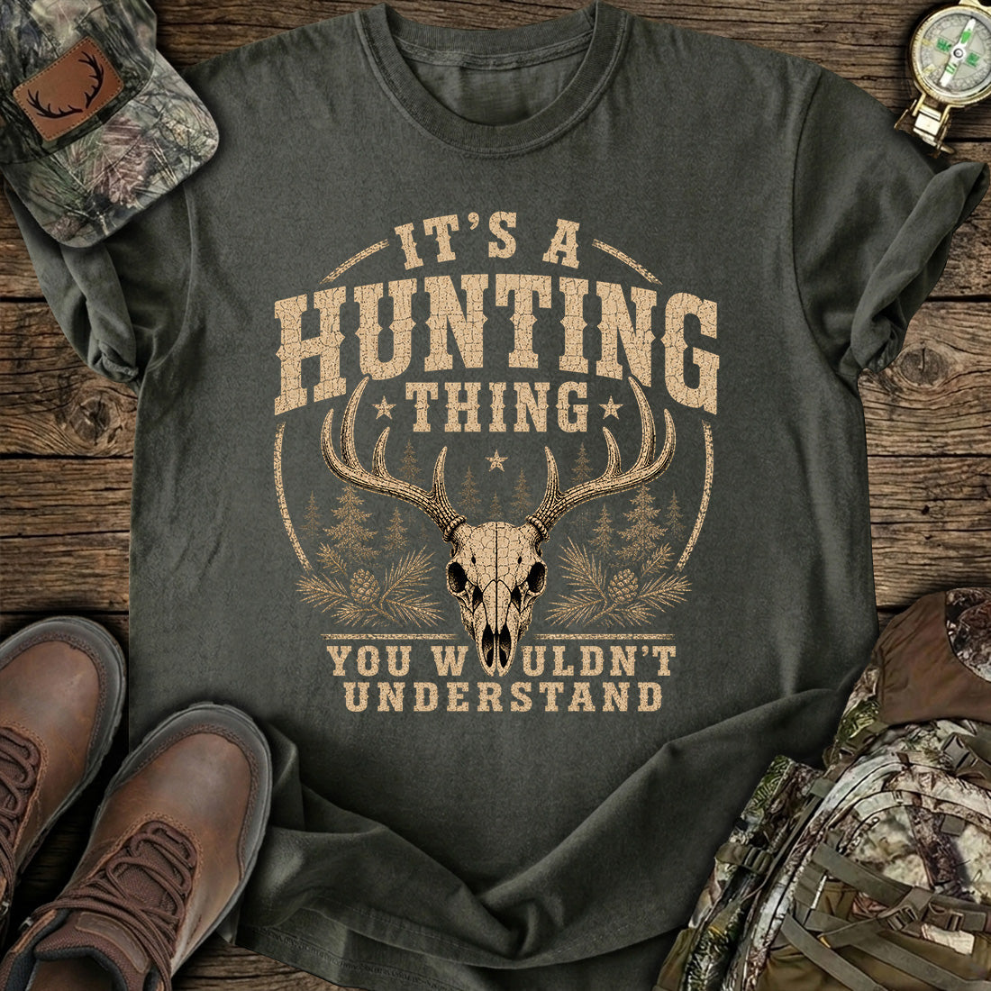Vintage Hunting Skull T-Shirt product image 6