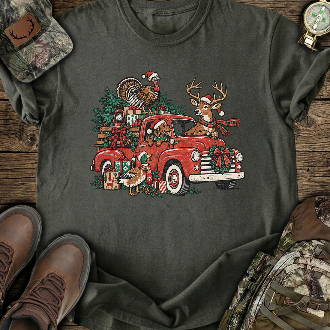Christmas Truck Hunters T-Shirt product image 3