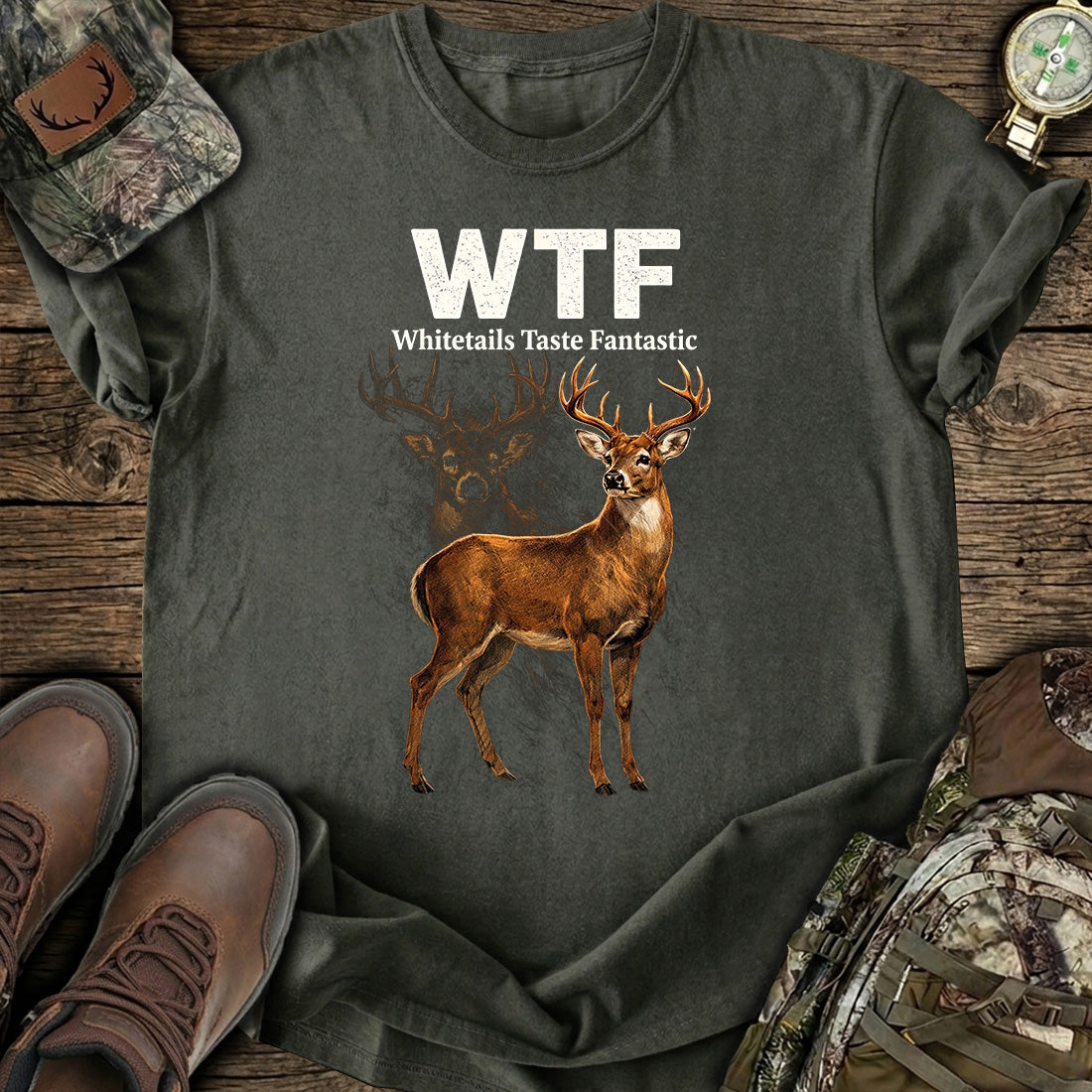 Whitetail Deer Funny Hunting T-Shirt product image 3
