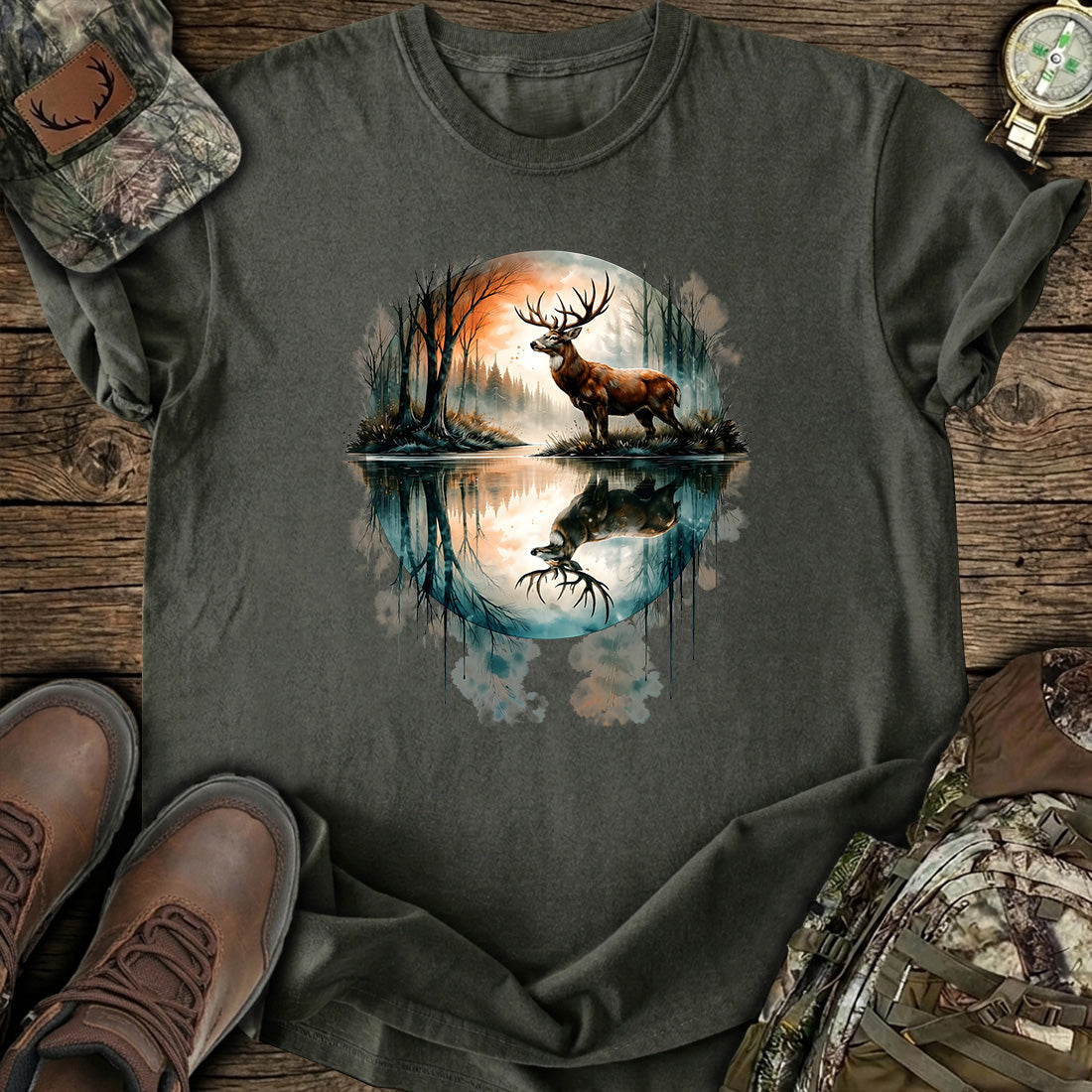 Deer Reflection Nature T-Shirt product image 7