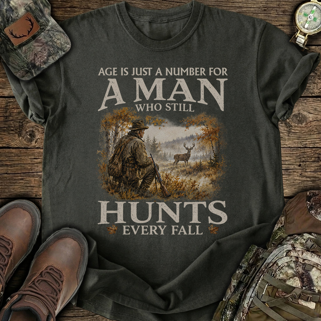 Age Is Just A Number Fall Hunting T-Shirt product image 6