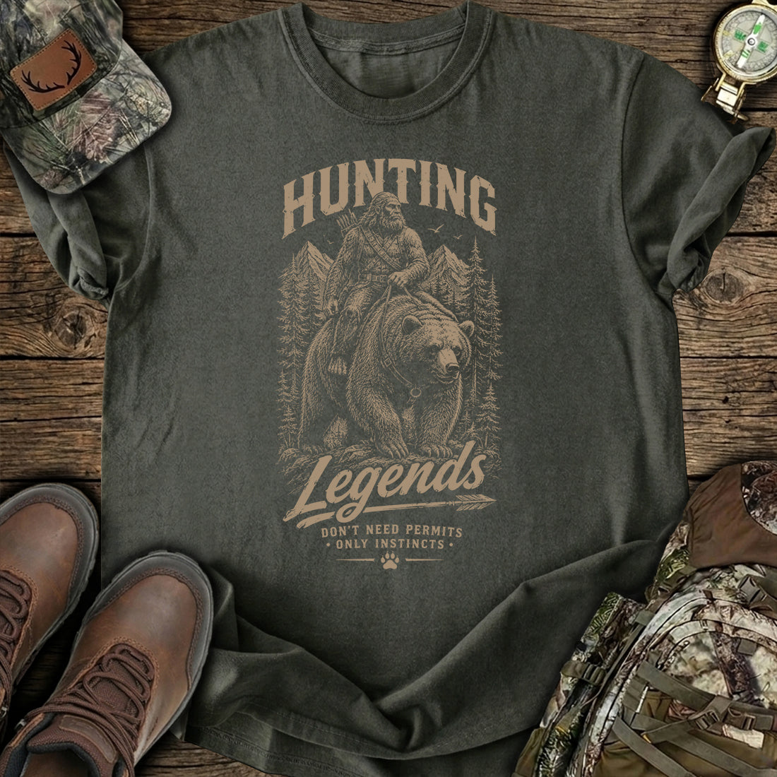 Bigfoot Bear Hunting T-Shirt product image 2