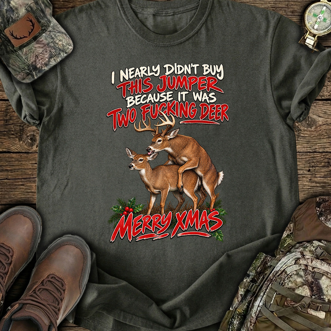 Naughty Deer Xmas T-Shirt product image 5