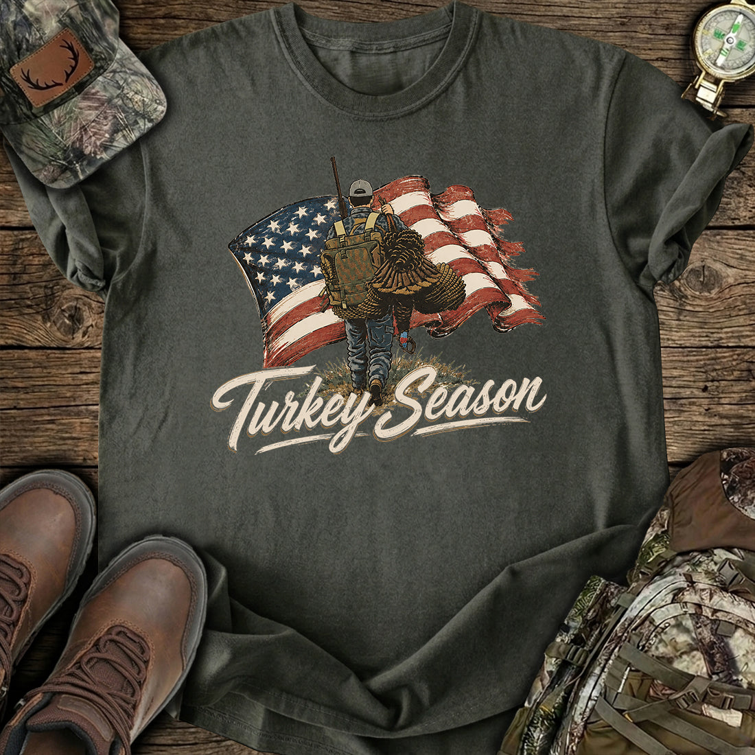 Patriotic Turkey Hunt T-Shirt product image 7