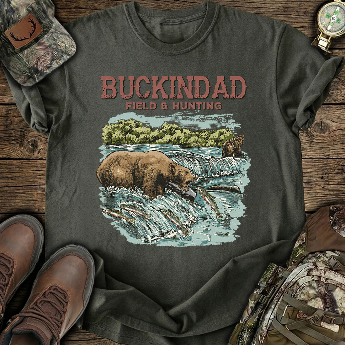 Bear Fishing Hunting T-Shirt product image 7
