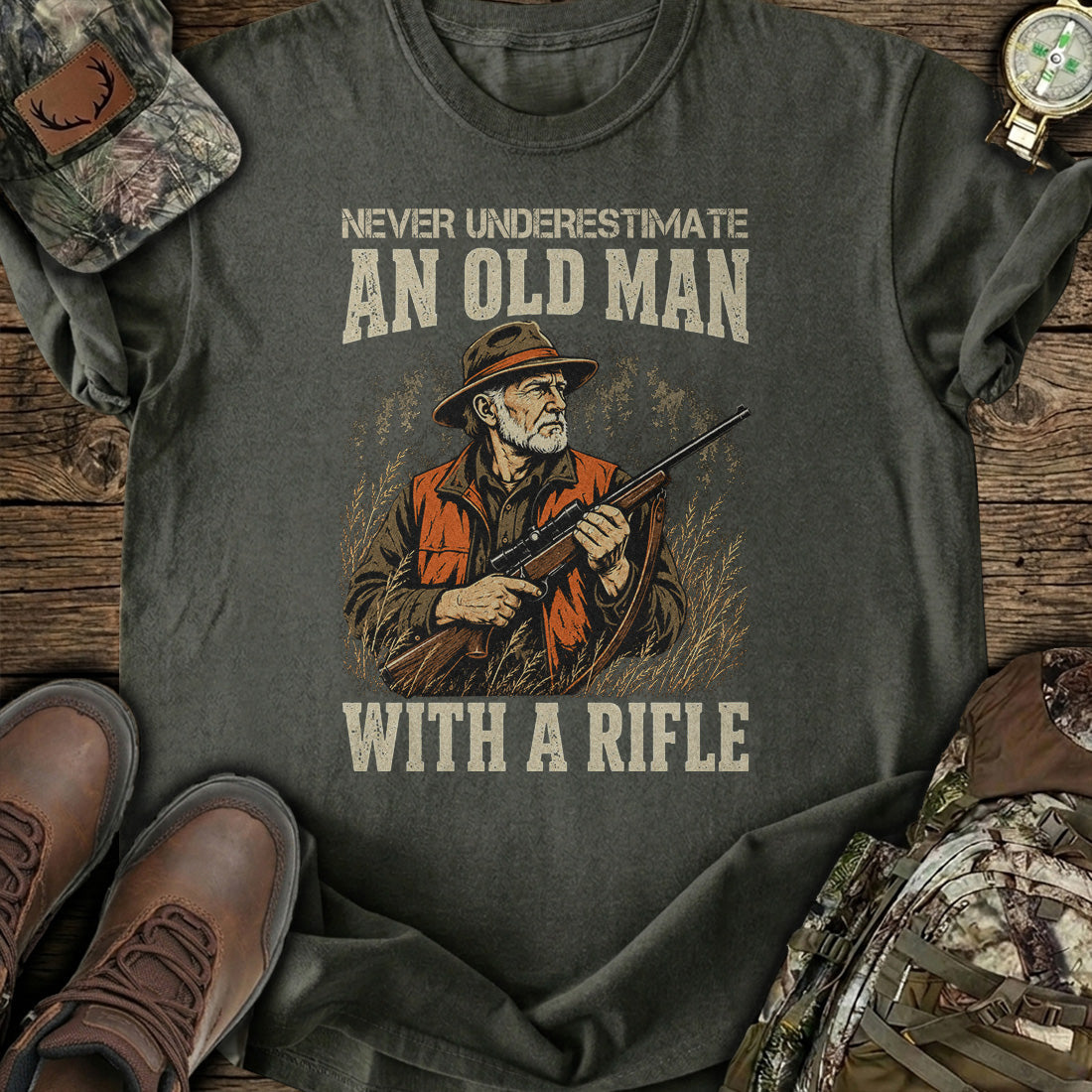 Vintage Rifle Hunter T-Shirt product image 5