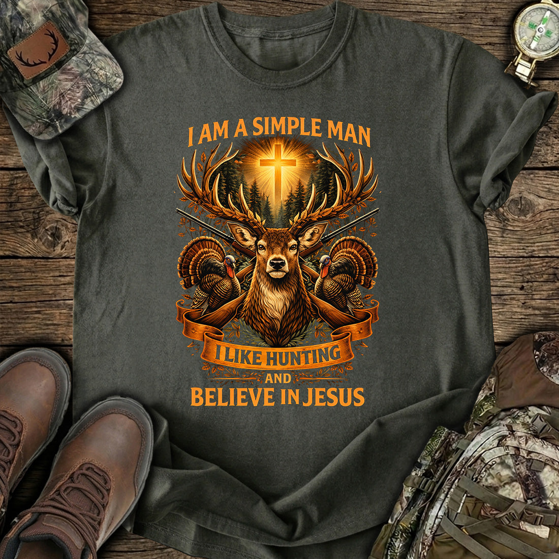 Hunting Jesus Simple Man T-Shirt product image 3