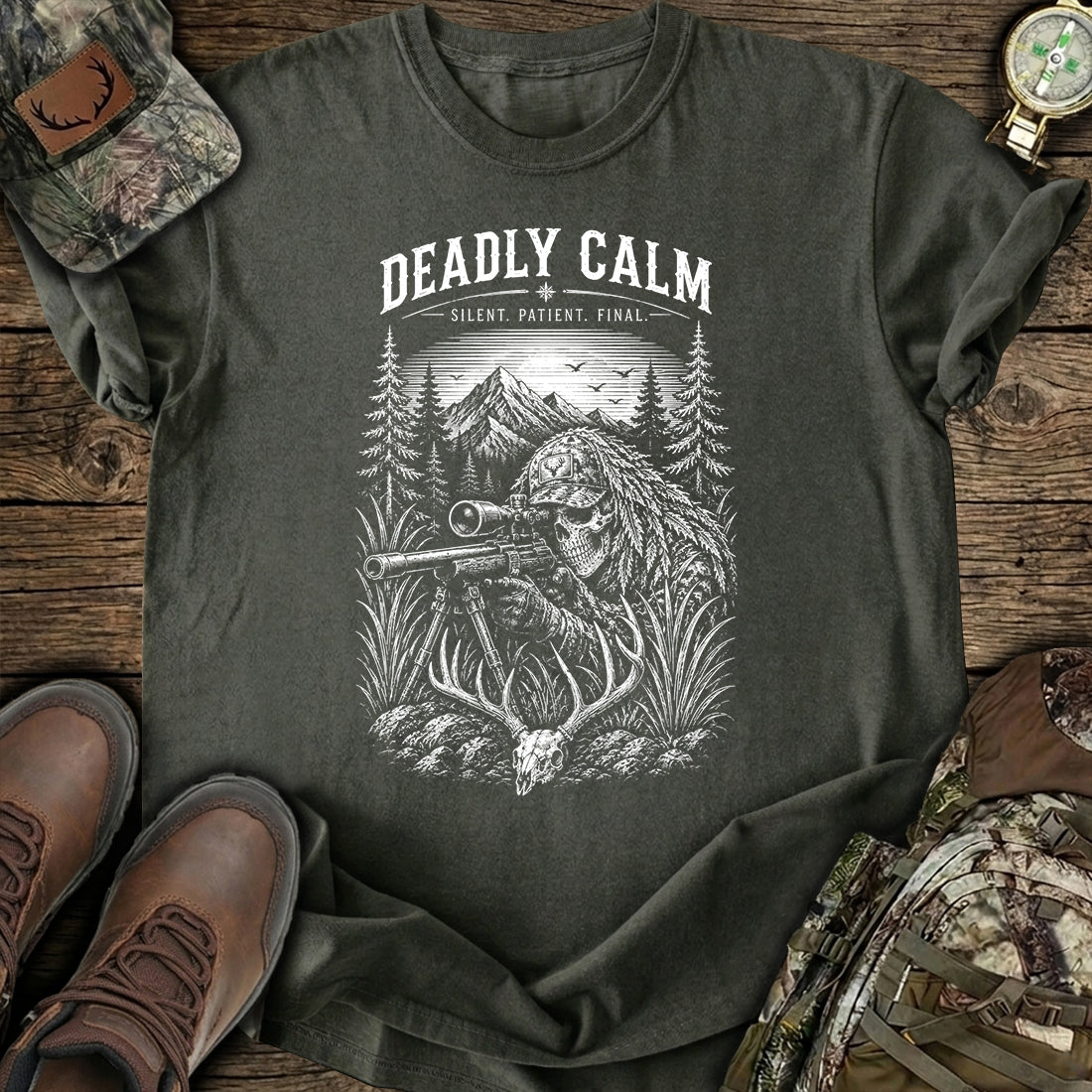 Hunting Sniper Skull T-Shirt product image 6