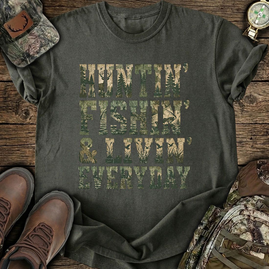 Hunt Fish Livin T-Shirt product image 7