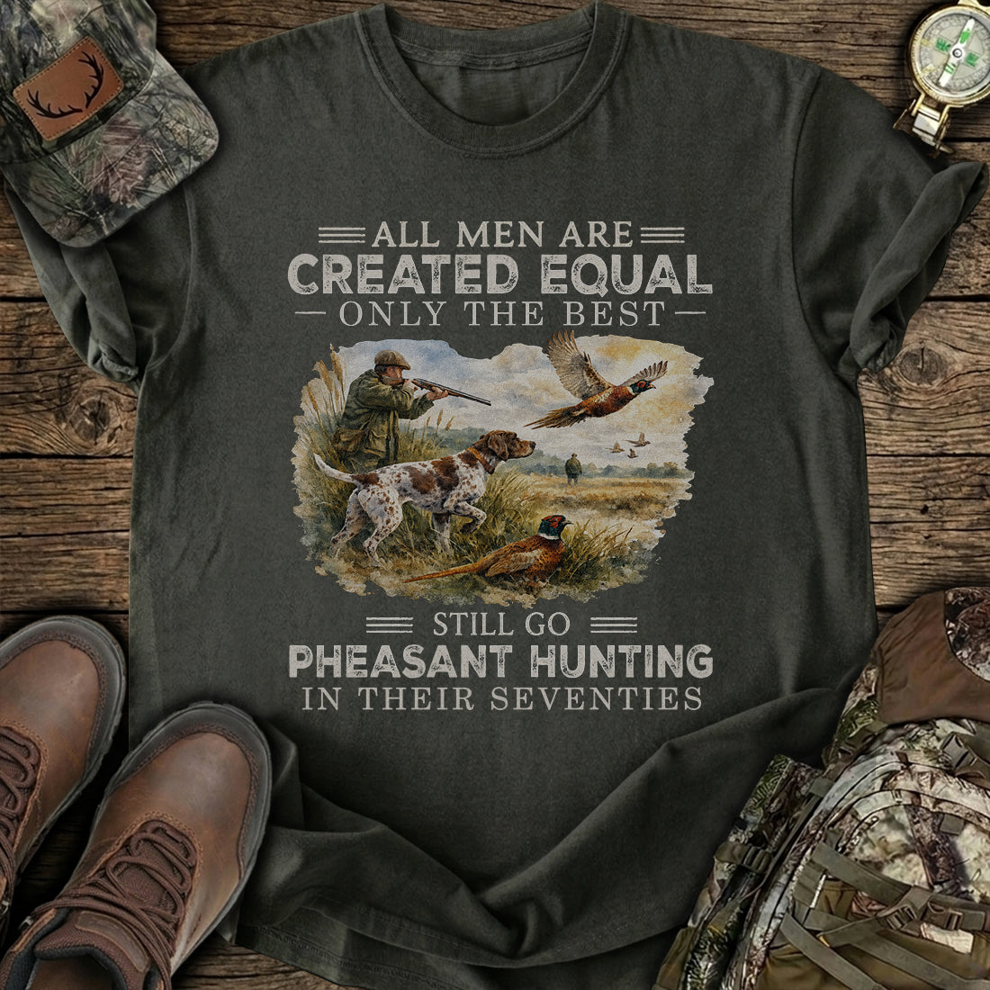 Personalized Pheasant Hunt Legacy Seventies T-Shirt product image 5