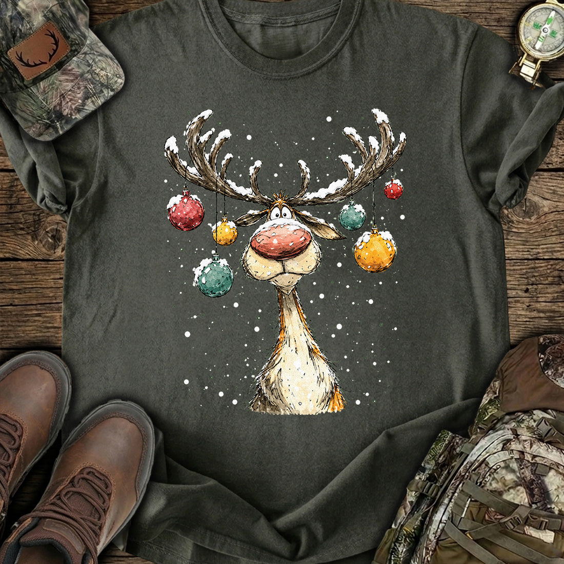 Jolly Reindeer Xmas T-Shirt product image 5