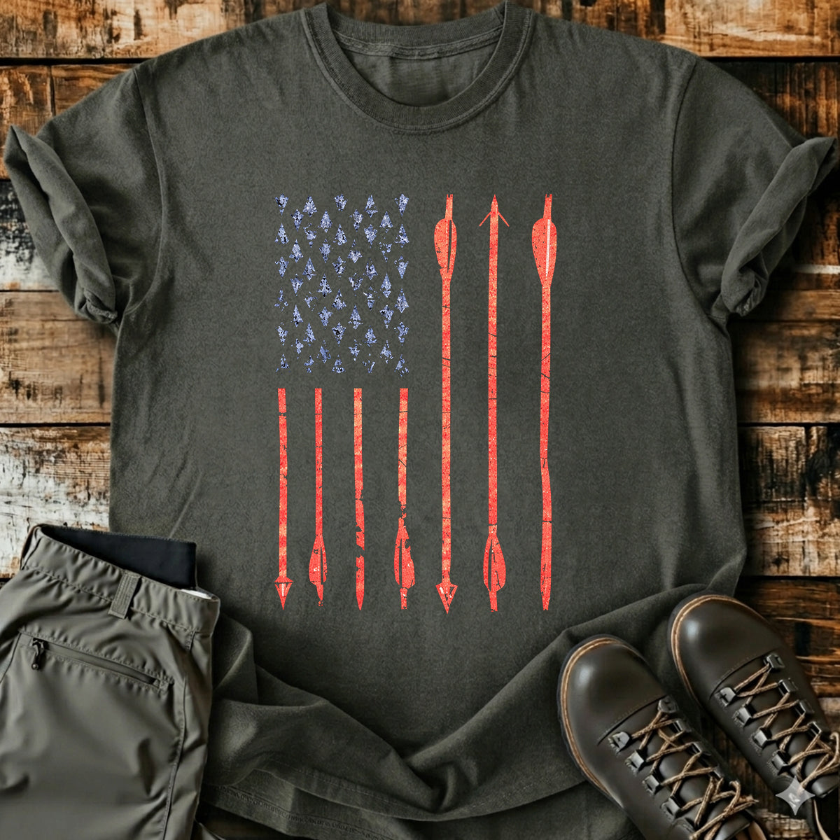 Archery USA Flag T-Shirt product image 6
