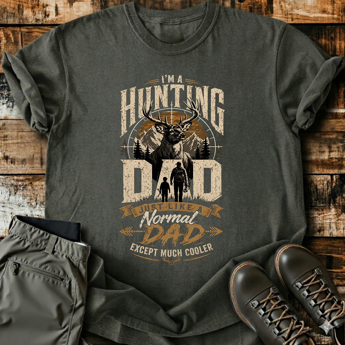 Hunting Dad Deer Funny T-Shirt product image 6