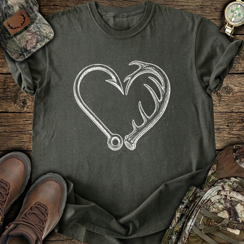 Deer Hook Heart T-Shirt product image 7