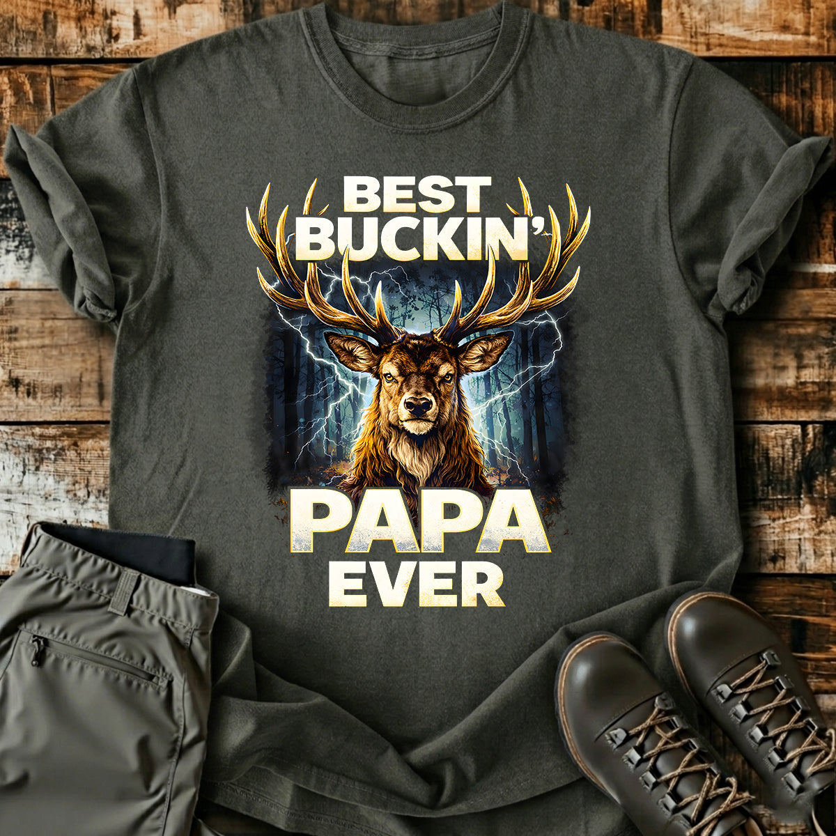 Best Buckin Papa Ever T-Shirt product image 7